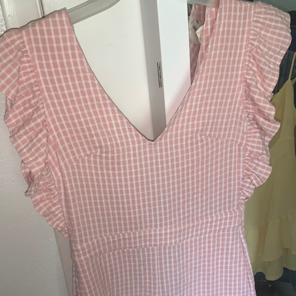 Pink Gingham Ruffle Romper - Picture 9 of 9